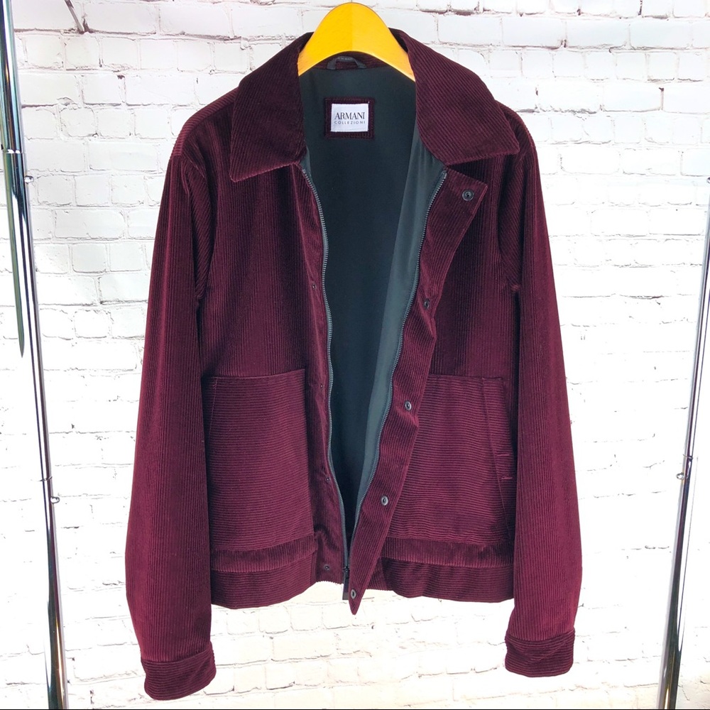Waterproof Armani Maroon Corduroy Jacket